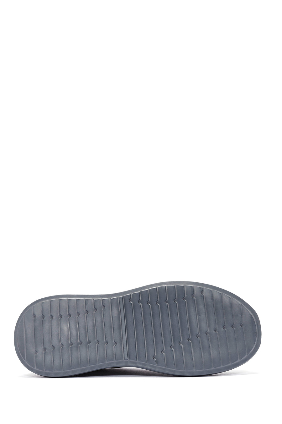 Erkek Siyah Bağcıklı Kalın Tabanlı Deri Sneaker