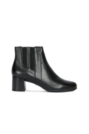 Geox Women's Black New Annya Mid Leather Heeled Boots | Derimod