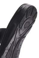 Men's Black Nubuck Leather Casual Slippers | Derimod