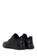 Erkek Siyah Bağcıklı Deri Casual Sneaker | Derimod
