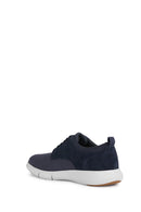 Geox Men's Navy Blue Spherica Leather Casual Shoes | Derimod