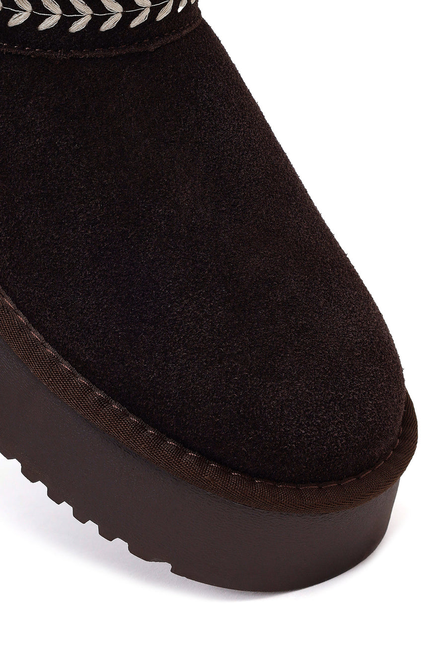 Woman Brown Thick-Soled Suede Teddy Boots