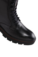 Men's Black Leather Zippered Casual Boots | Derimod