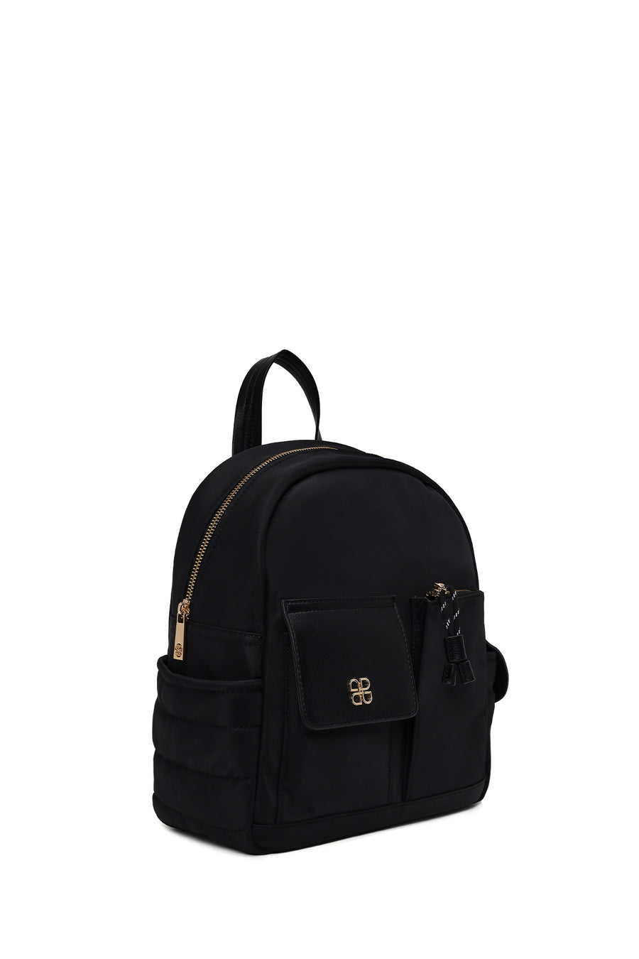 Woman Black Fabric Backpack