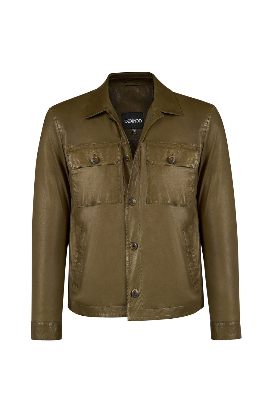 Modric Male Green Leather Jacket