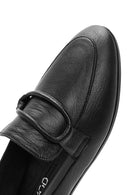 Women's Black Leather Casual Loafer | Derimod