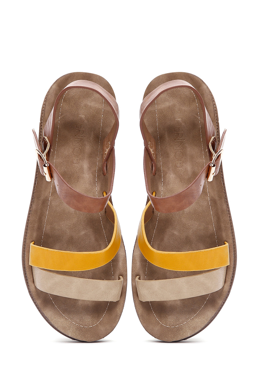 Women's Tan Ankle Strap Thick Soled Sandals