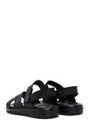 Men's Black Nubuck Leather Sandals | Derimod