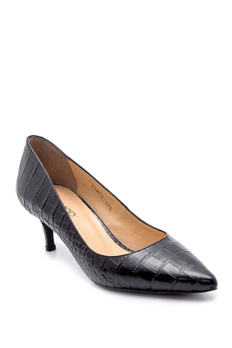 Women's Leather Crocodile Patterned Stiletto