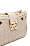 Women's Cream Long Strap Printed Shoulder Bag | Derimod