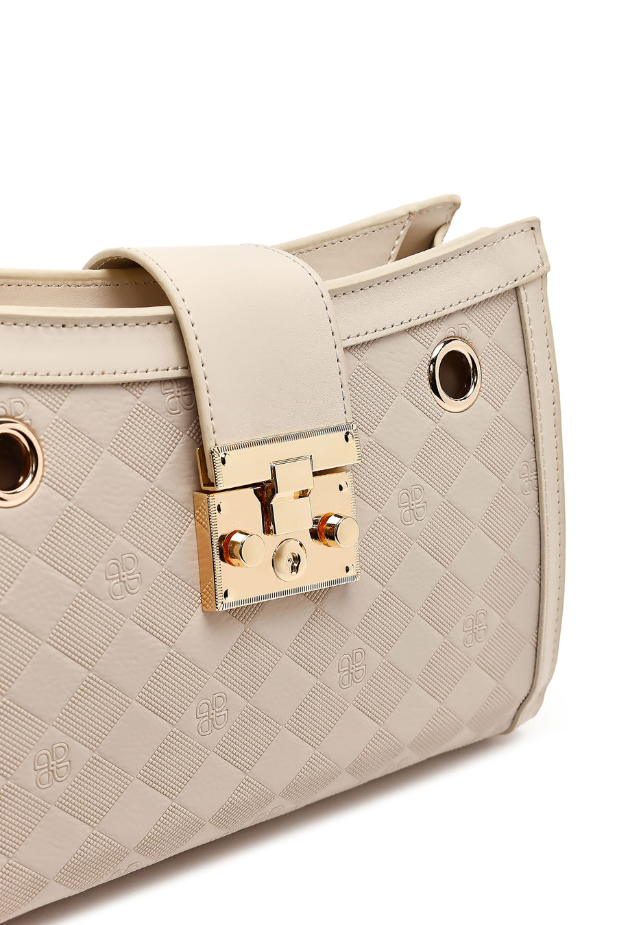 Women's Cream Long Strap Printed Shoulder Bag
