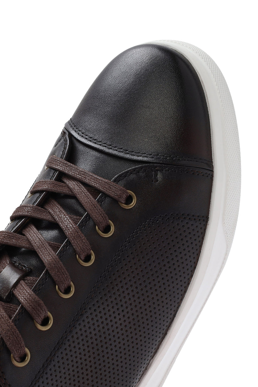 Men's Brown Lace-Up Leather Sneaker