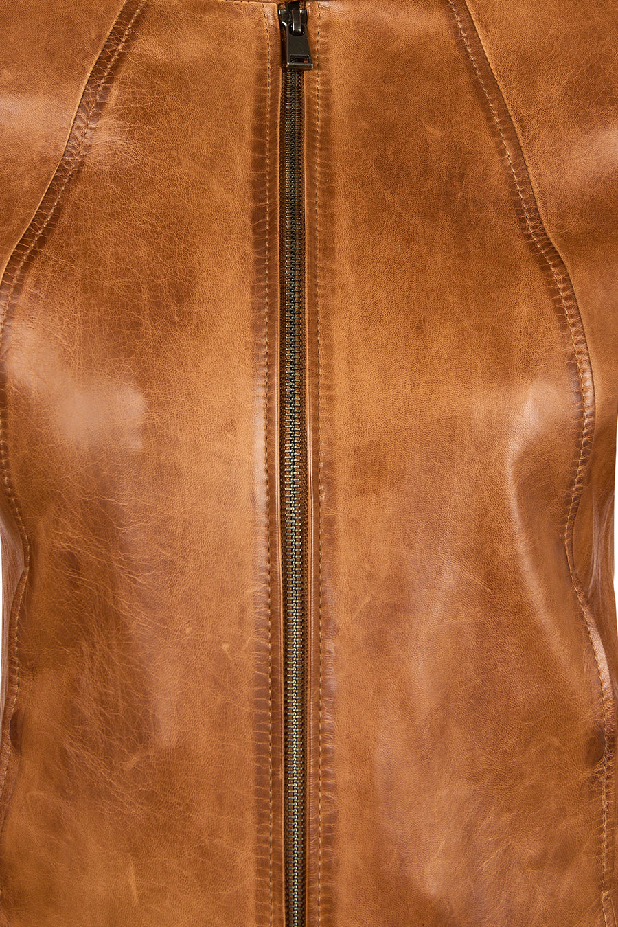 Magic Woman Brown Hooded Short Sport Leather Jacket