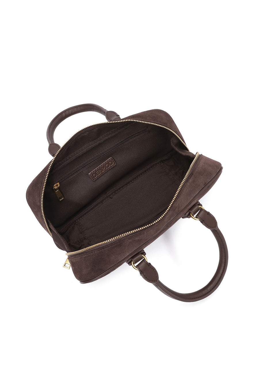 Women's Brown Long Strap Suede Leather Handbag