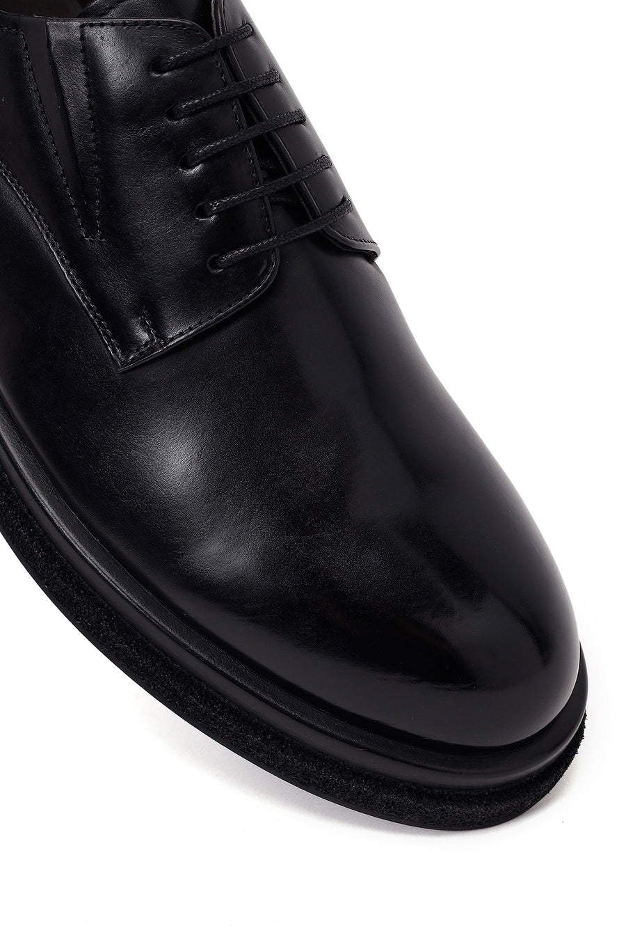 Male Black Lace-Up Leather Casual Shoes