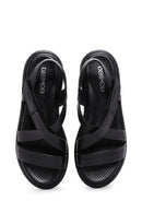 Women's Black Ankle Strap Leather Comfort Sandals | Derimod