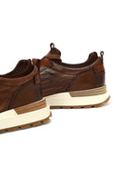 Men's Brown Thick-Soled Leather Casual Sneaker | Derimod