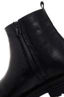 Men's Black Zippered Leather Boots | Derimod