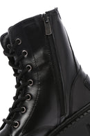 Women's Black Zippered Leather Boots | Derimod