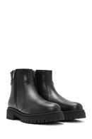 Women's Black Zippered Leather Casual Boots | Derimod