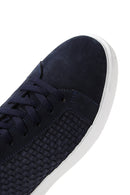 Men's Navy Blue Suede Leather Thick Soled Sneaker | Derimod