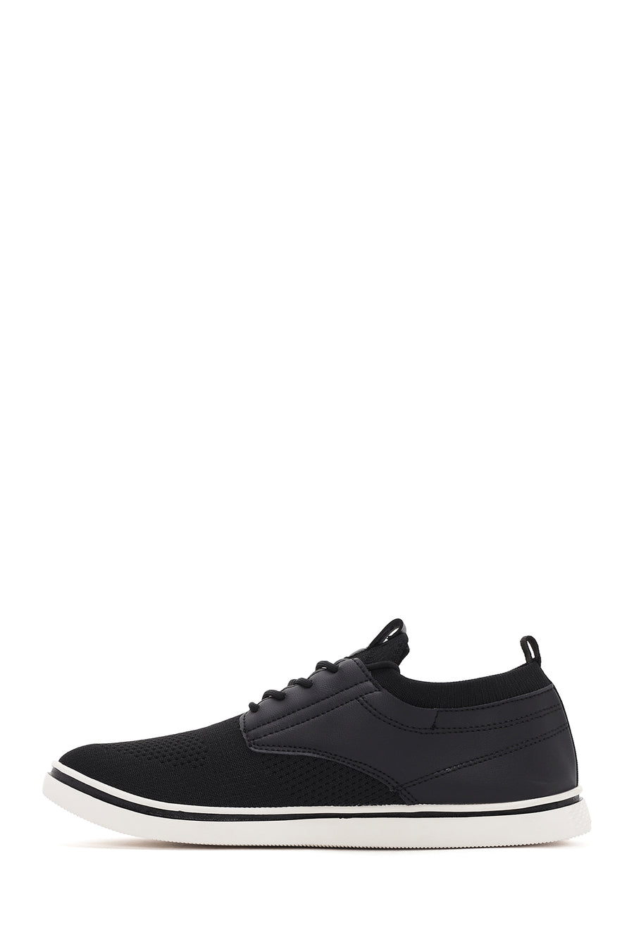 Erkek Siyah Bağcıklı Kumaş Sneaker