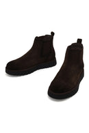Male Brown Thick-Soled Suede Casual Chelsea Boots | Derimod