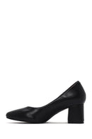 Derimod Flex Women's Black Thick Heeled Leather Shoes | Derimod