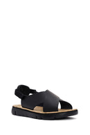 Camper Women's Black 80% Recycled Polyester 20% Leather Sandals | Derimod