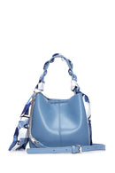 Women's Blue Long Strap Crossbody Bag with Accessory Detail | Derimod