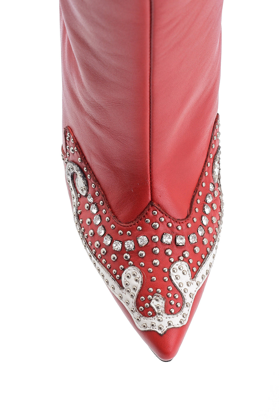 Women's Stone and Stud Detailed Leather Boots