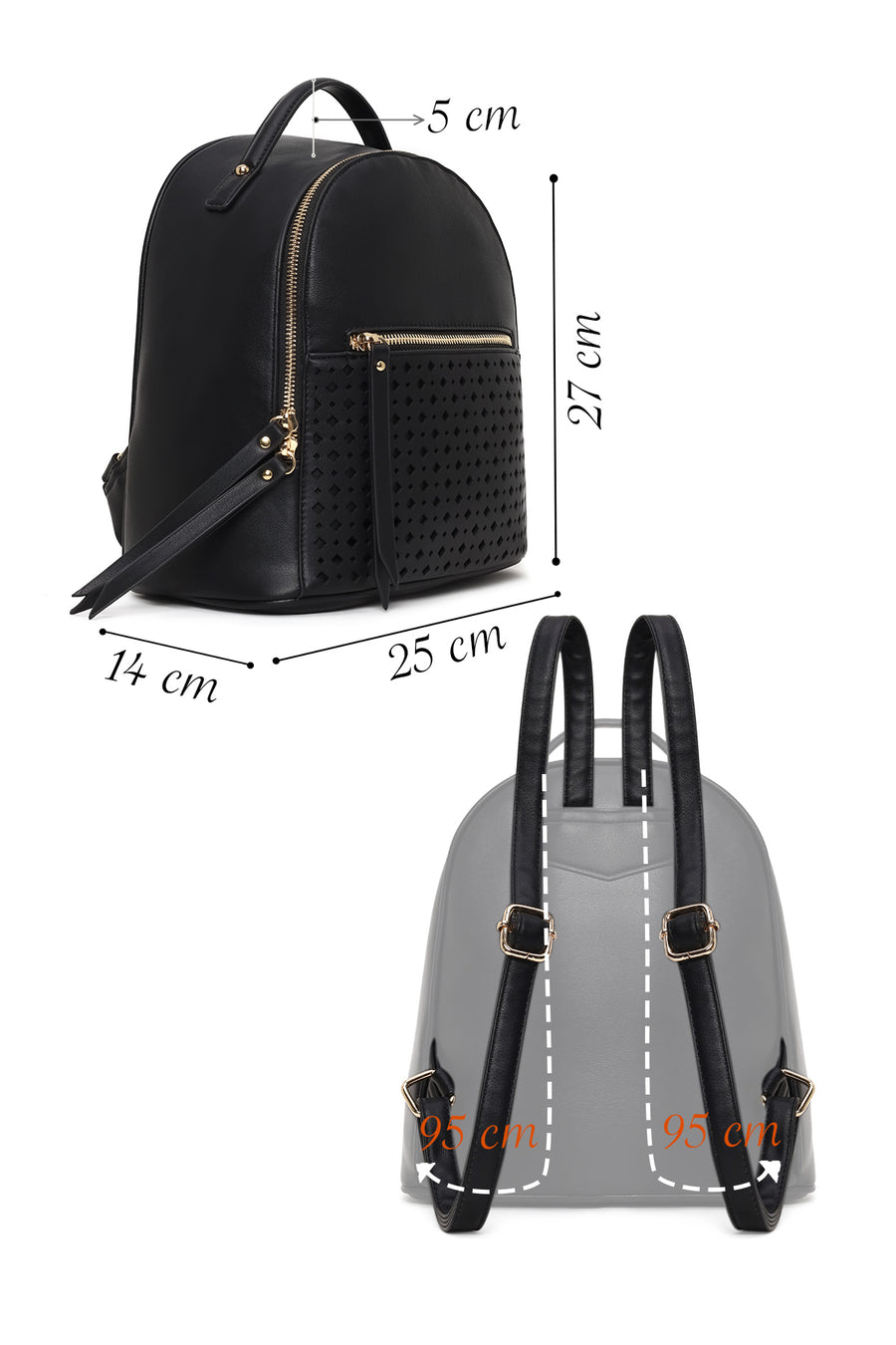 Woman Black Backpack