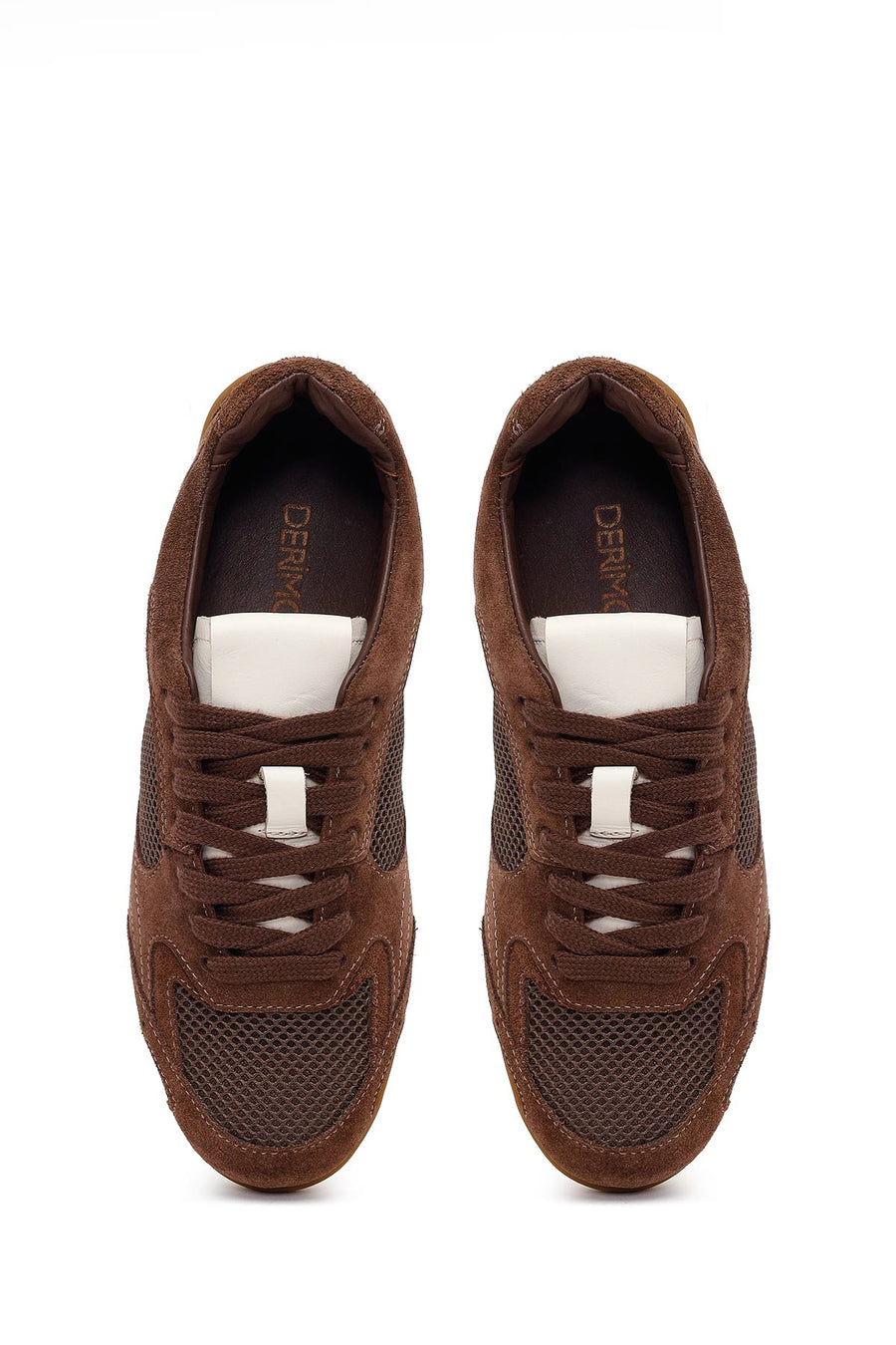 Kadın Kahverengi Bağcıklı Süet Deri Sneaker