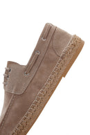 Men's Beige Suede Leather Espadrille | Derimod