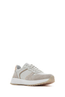 Women's Beige Lace-up Leather Sneaker | Derimod