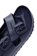 Birkenstock Men's Navy Blue Arizona Eva Double Buckle Slippers | Derimod