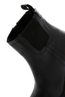 Women's Black Leather Zippered Heeled Chelsea Boots | Derimod