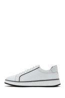 Men's White Lace-up Leather Sneaker | Derimod