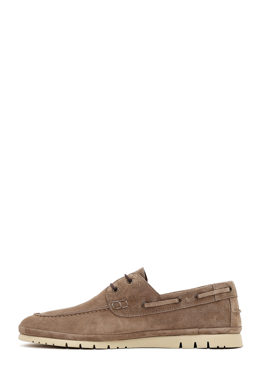 Men's Beige Lace-up Suede Leather Casual Shoes
