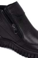 Woman Black Zip Closure Leather Comfort Boots | Derimod