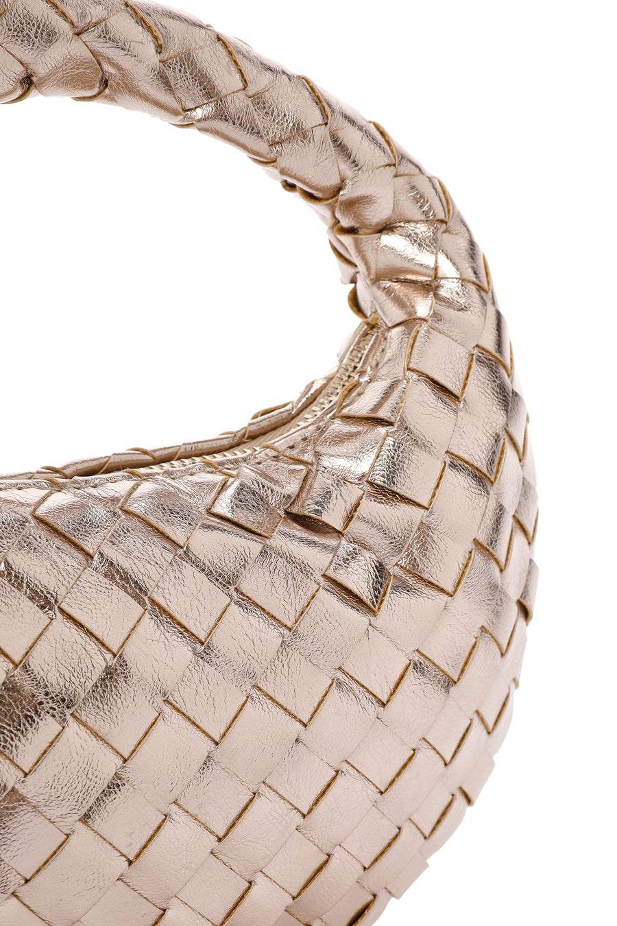 Women's Gold Knitted Shoulder Bag
