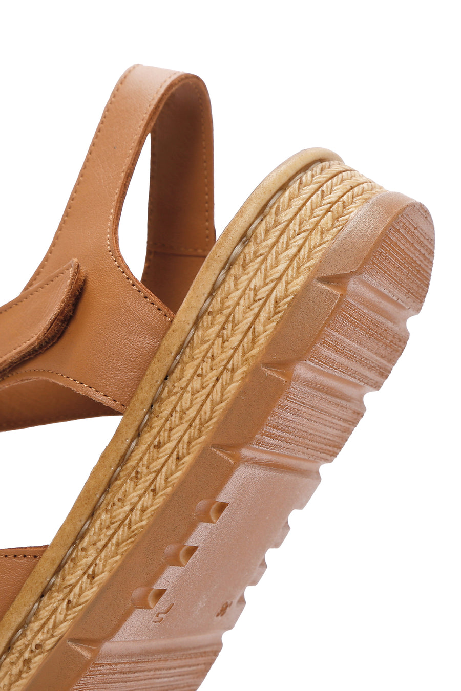 Kadın Taba Bilekten Bantlı Deri Comfort Sandalet