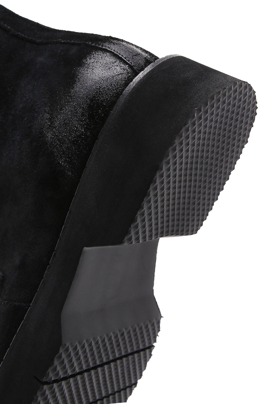 Men's Black Suede Leather Zippered Boots