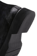 Men's Black Suede Leather Zippered Boots | Derimod