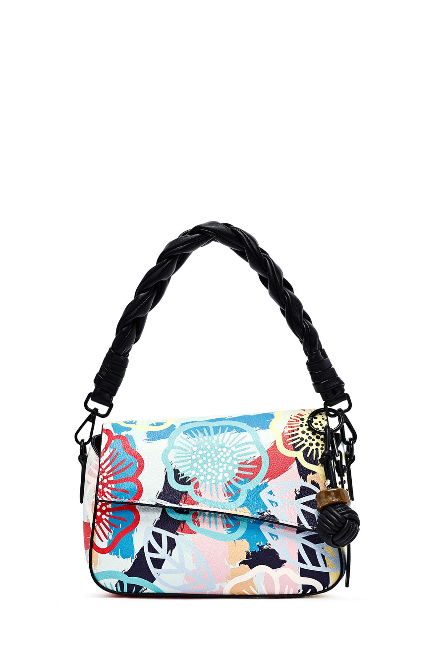 Women's White Long Strap Printed Shoulder Bag