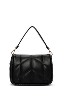 Women's Black Long Strap Quilted Crossbody Bag | Derimod