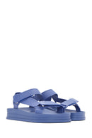 Women's Blue Strappy Thick Soled Jelly Sandals | Derimod