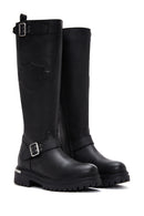 Harley Davidson Women's Black Trouble Zippered Leather Boots | Derimod