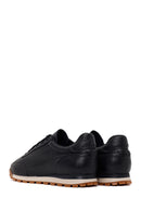 Erkek Siyah Bağcıklı Deri Sneaker | Derimod