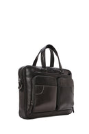 Men's Black Long Strap Leather Briefcase | Derimod